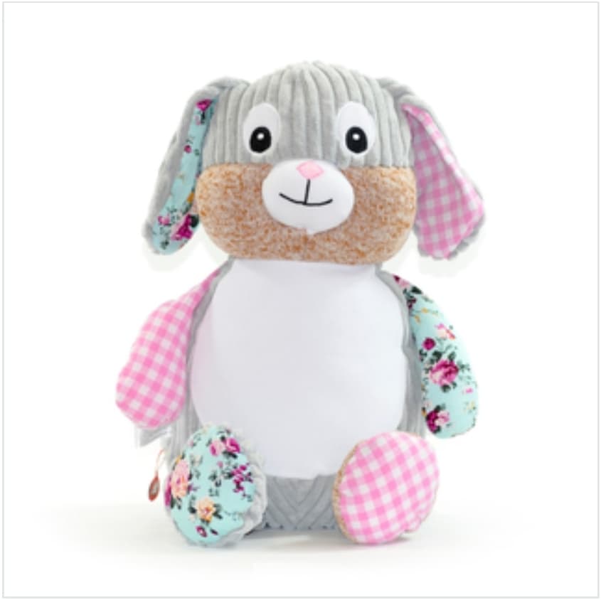 Pink Patchwork Personalised Bear