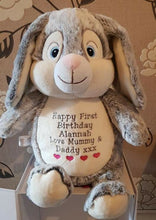 Load image into Gallery viewer, Personalised Grey Bunny bear
